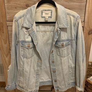 Forever 21 Lightwash Distressed Denim Jacket